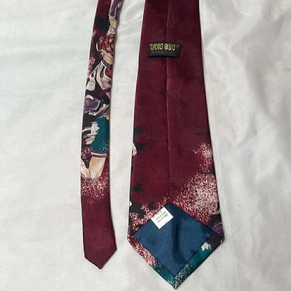 Studio 890 Maroon baseball Tie.‎